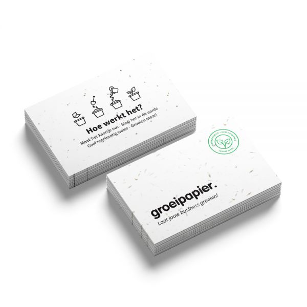100x groeipapier visitekaartjes - unieke & duurzame visitekaartjes (100 st) drukken