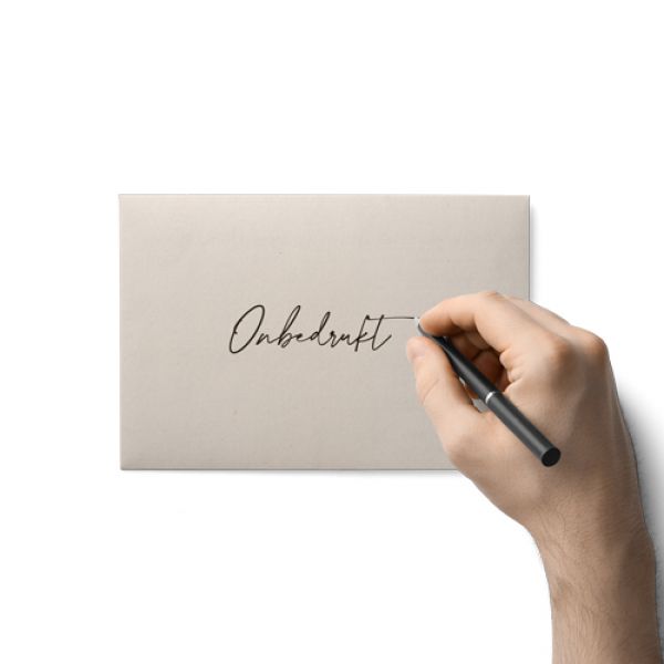 10x onbedrukte compostpapier enveloppen bestellen - ook in hogere oplage mogelijk (10 st) drukken