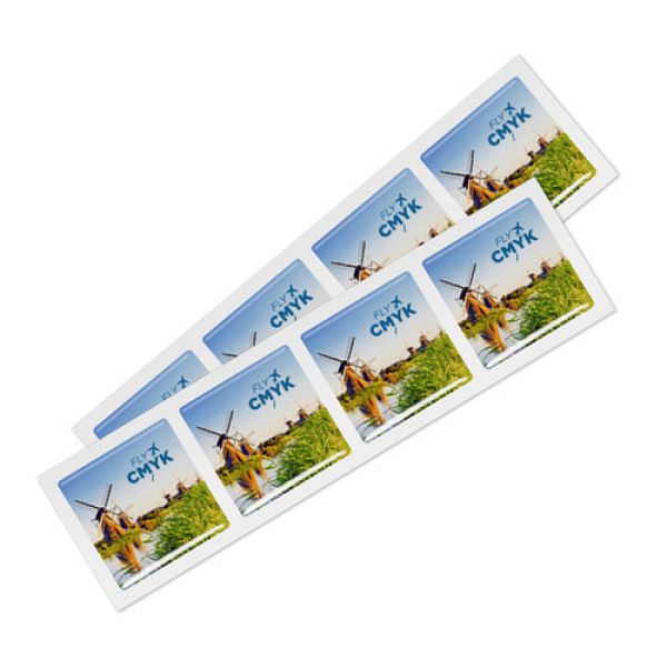 10x doming stickers - unieke 3d stickers van jouw logo! (10 st) drukken
