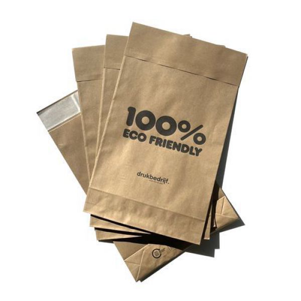 100x papieren verzendzakken bedrukken (100 st) drukken
