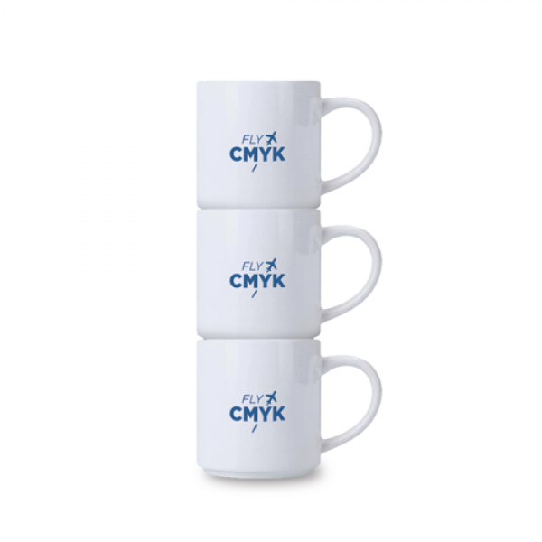 6x stapelbare mokken met logo (6 st) drukken