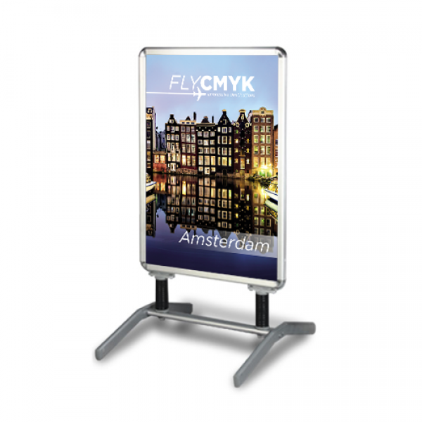 Complete set stoepbord A1 - aluminium dwarspoten + poster drukken