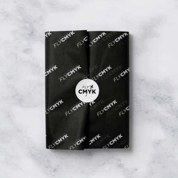 250x vellen zwart vloeipapier met logo - luxe inpakpapier (250 st) drukken