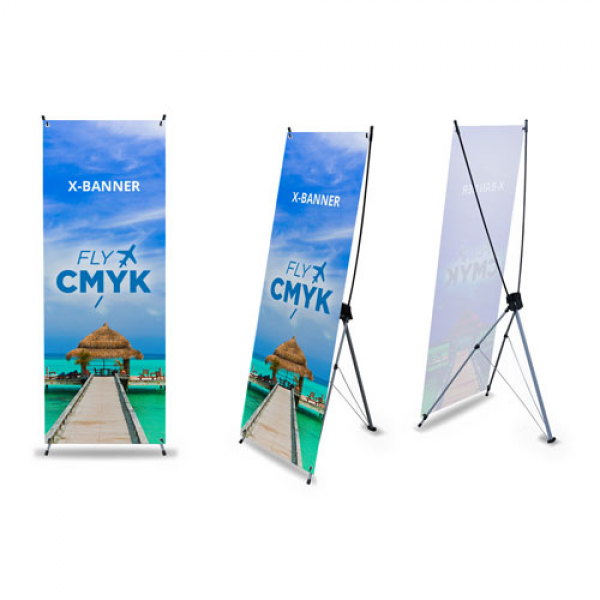 X-banners bedrukken met eigen print - alternatief voor de roll-up banner - snelle levering mogelijk drukken