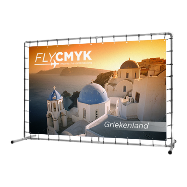 Zelfstaand frame bedrukken - opvallende buitenreclame met een uniek spandoekframe drukken