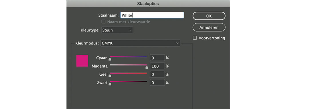 dekwit instellingen steunkleur wit staalopties adobe